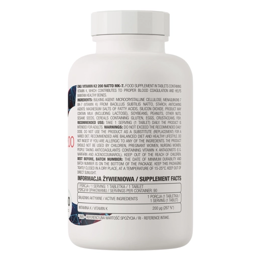 Vitamin K2 200 Natto MK-7 90tabs