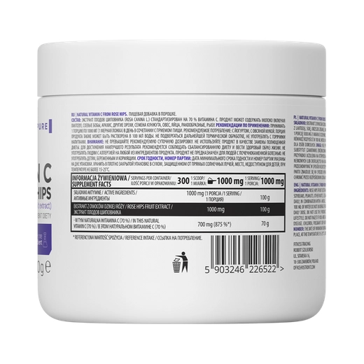 VITAMIN C from ROSE HIPS 300g