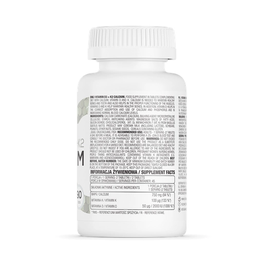 VITAMIN D3 + K2 CALCIUM 90tabs